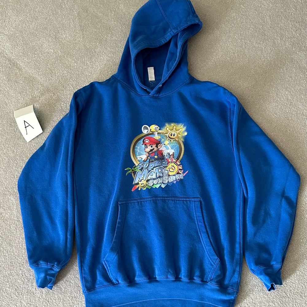 Men’s Super Mario Sunshine Hoodie Sweatshirt sz M